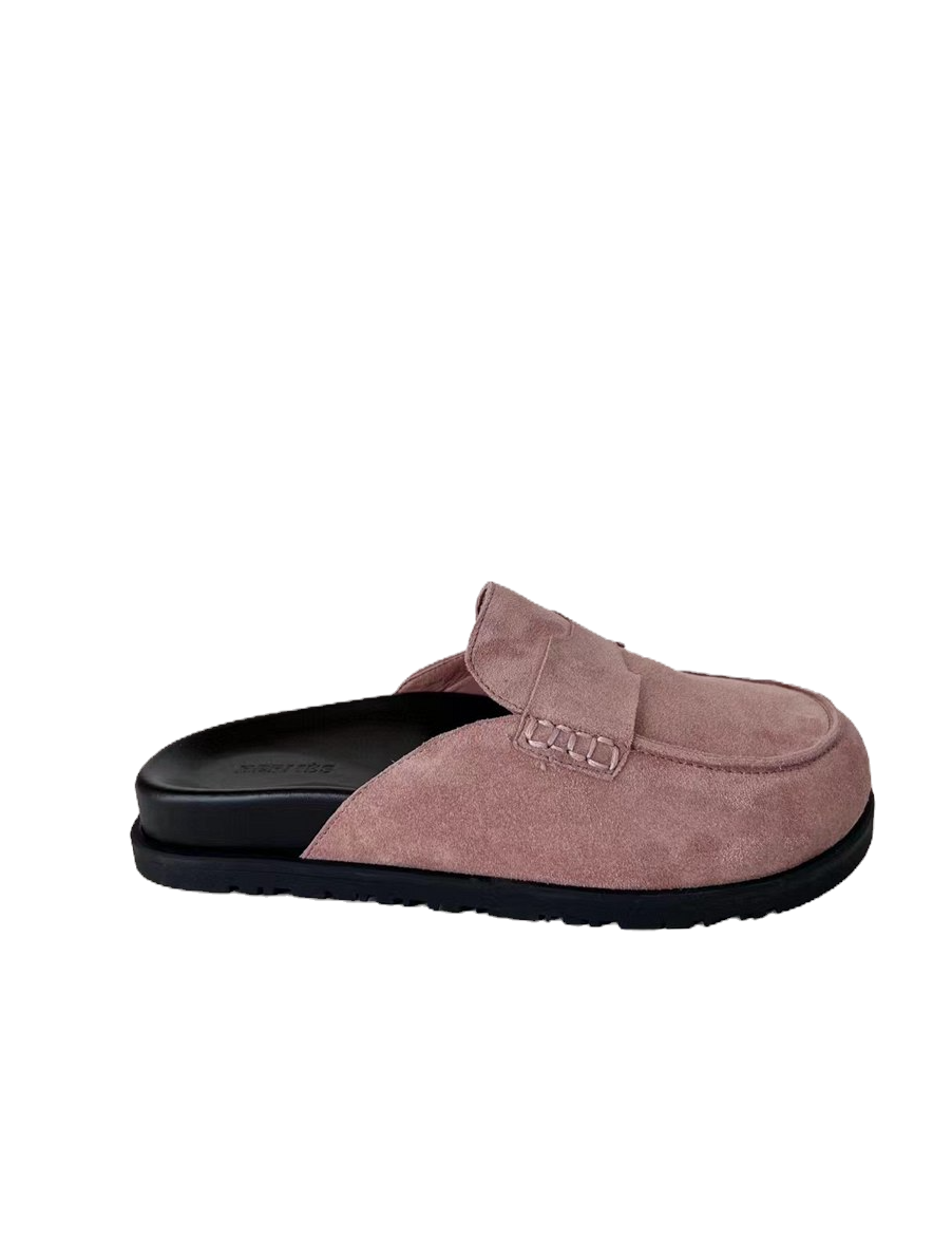 Hermes Mules Plain Suede