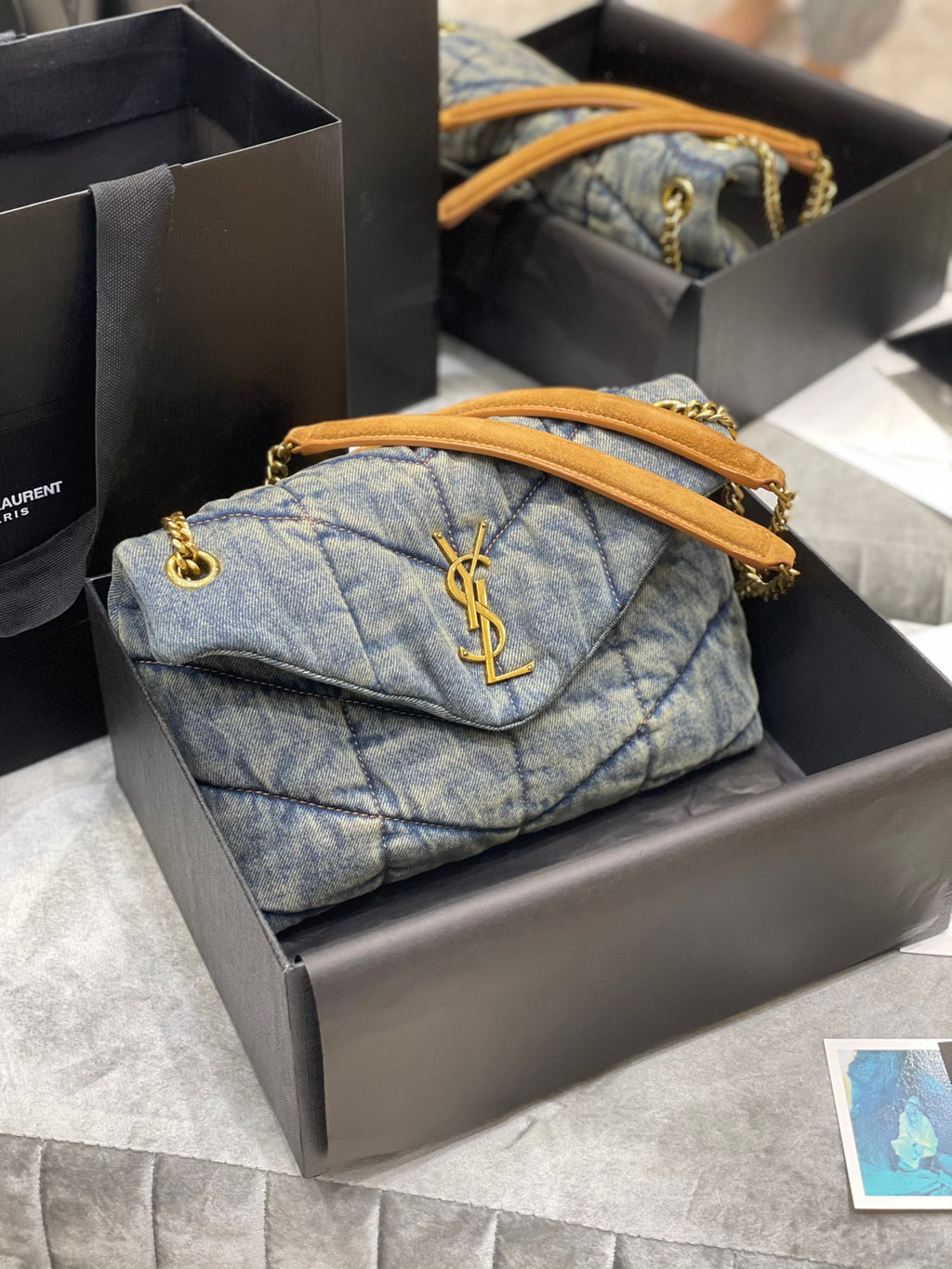 Saint Laurent Lou Lou Bag In Denim
