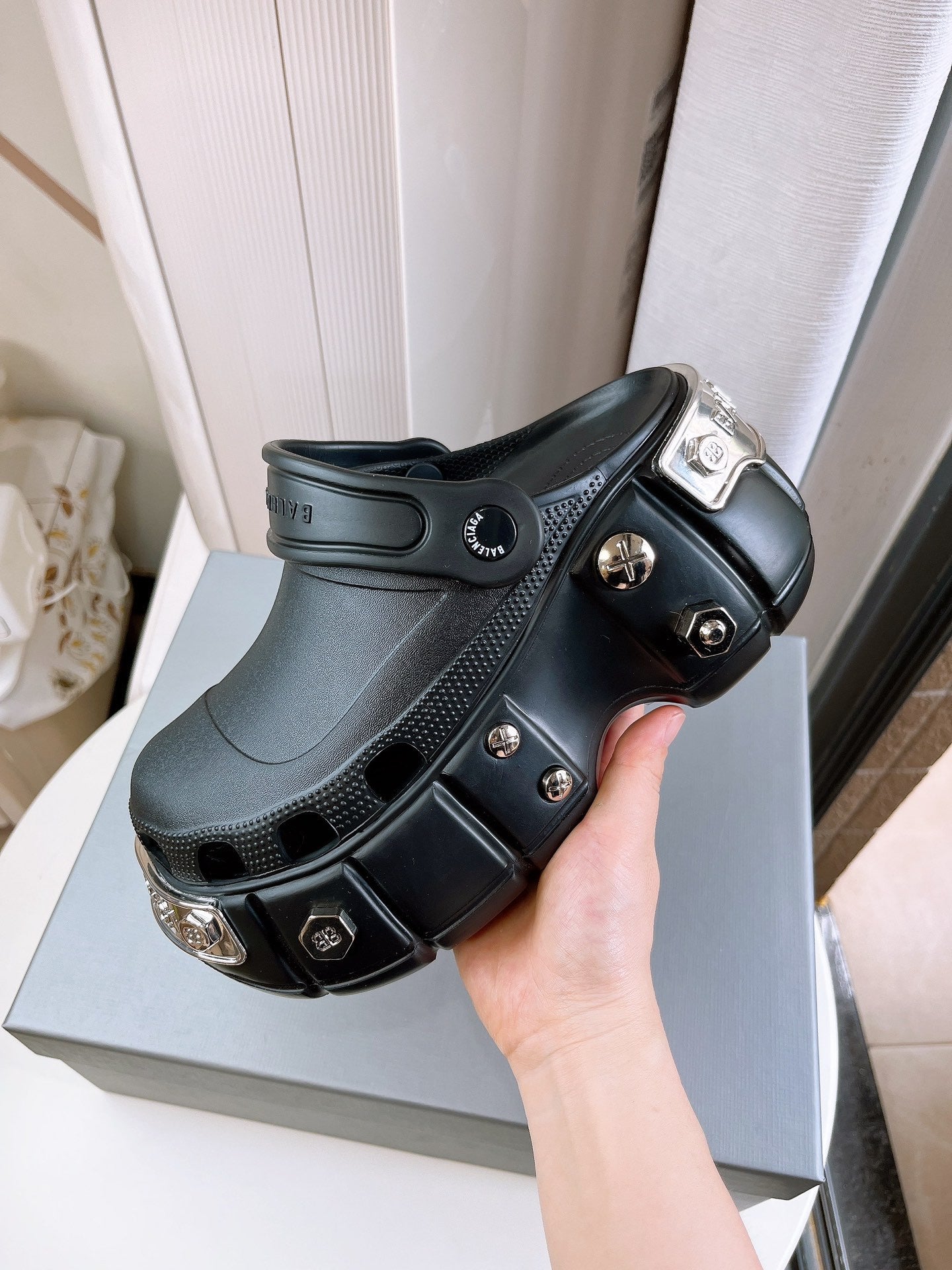 Balenciaga Mule Crocs In  Black