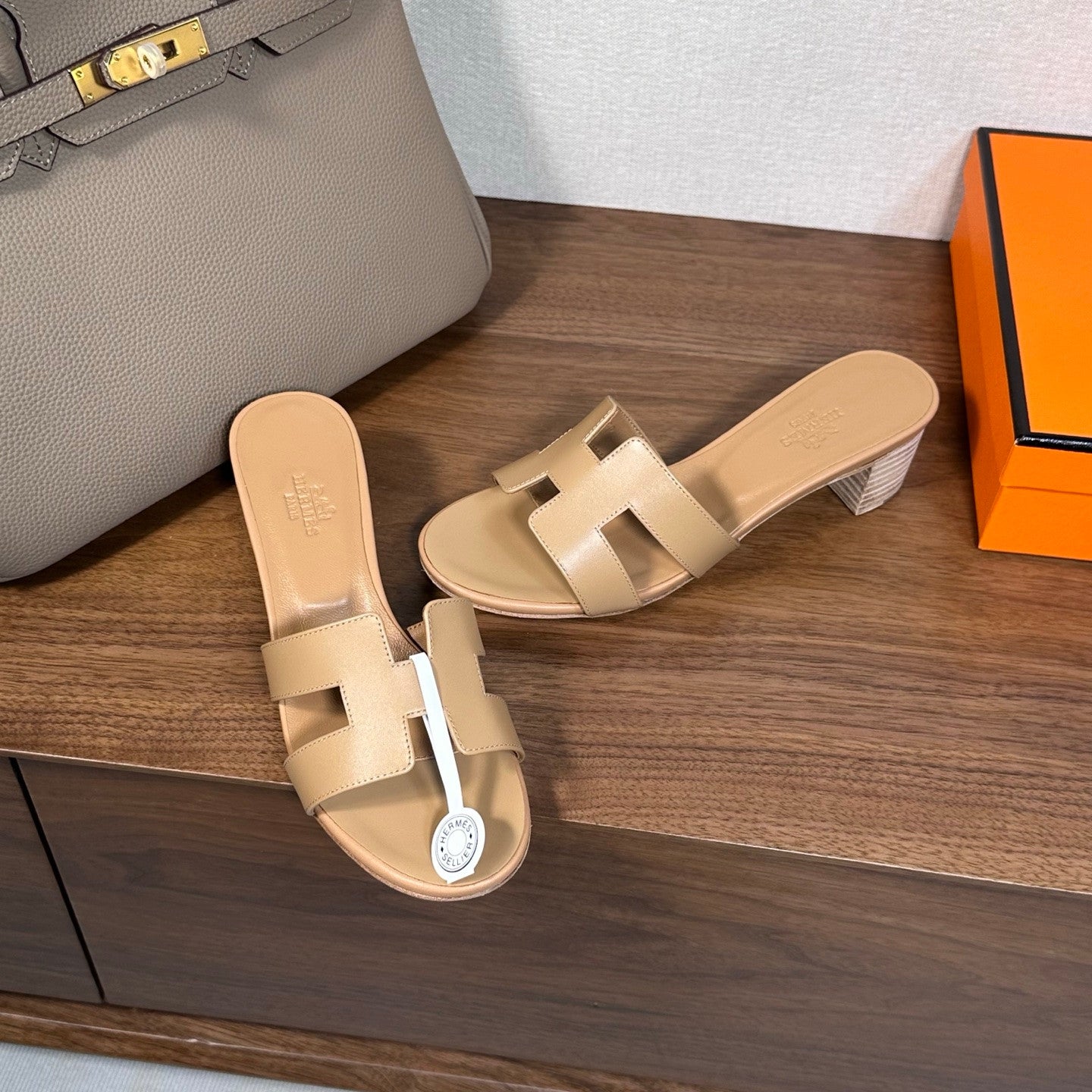 Hermes sandals nude heels