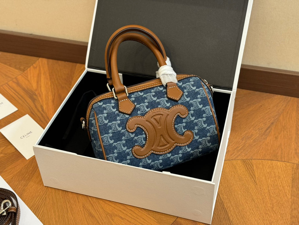 Celine Small Boston In Denim