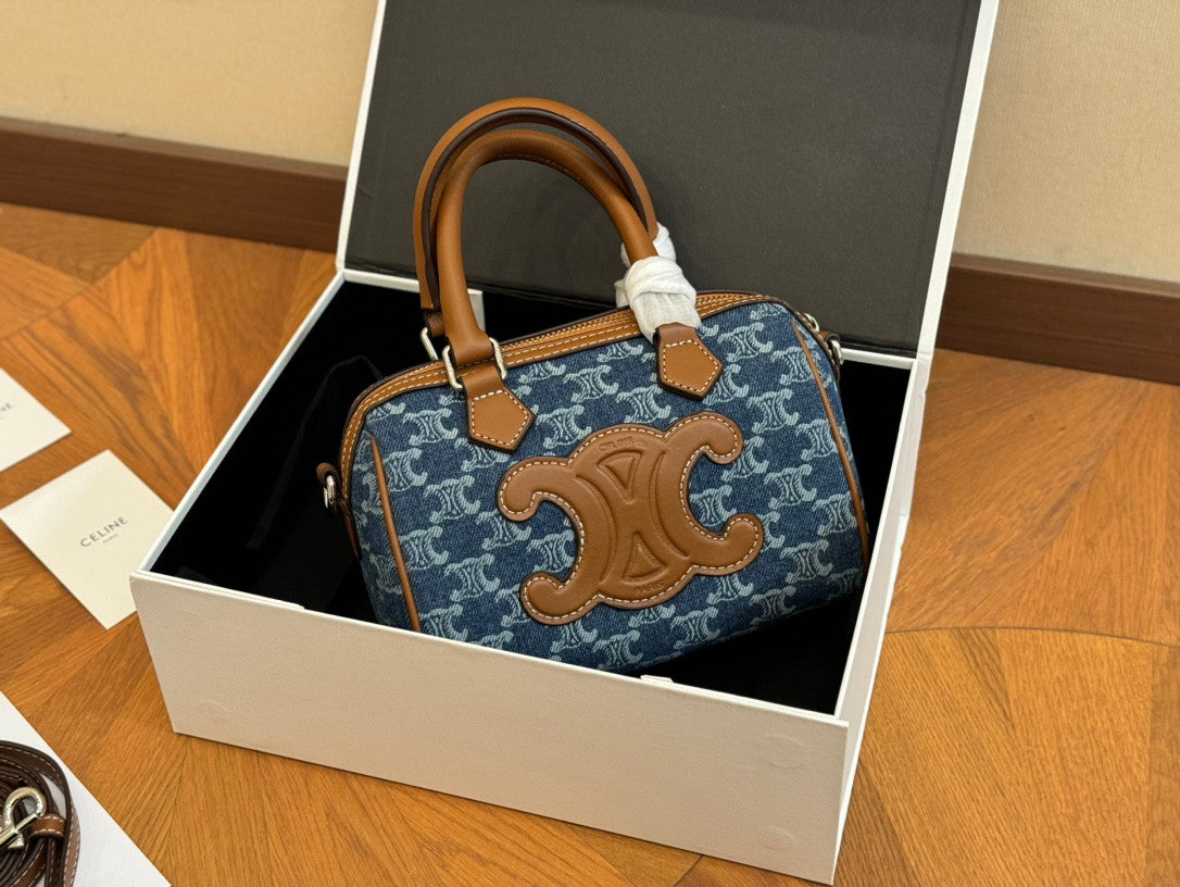 Celine Small Boston In Denim