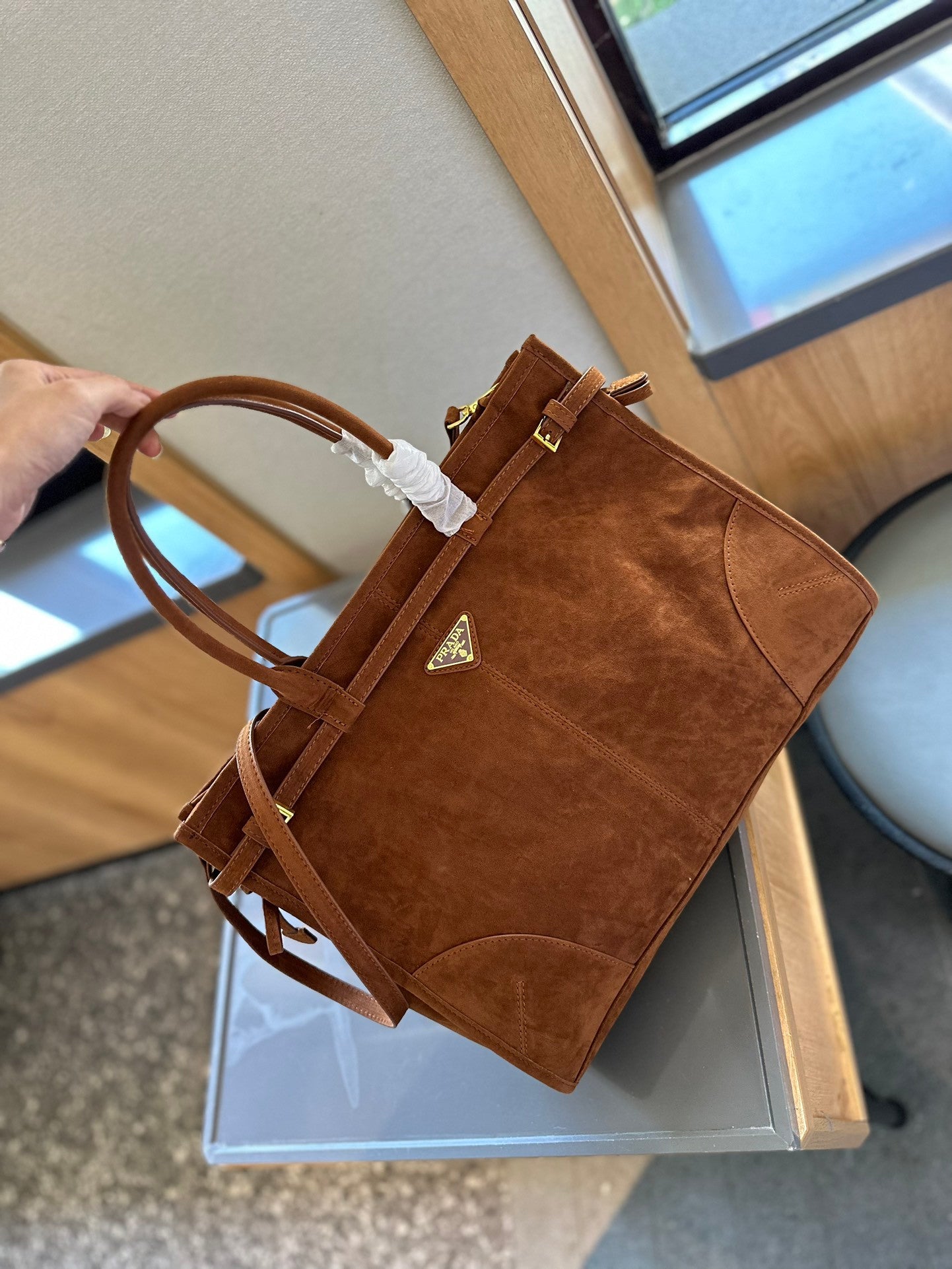 Large Prada Suede Handbag