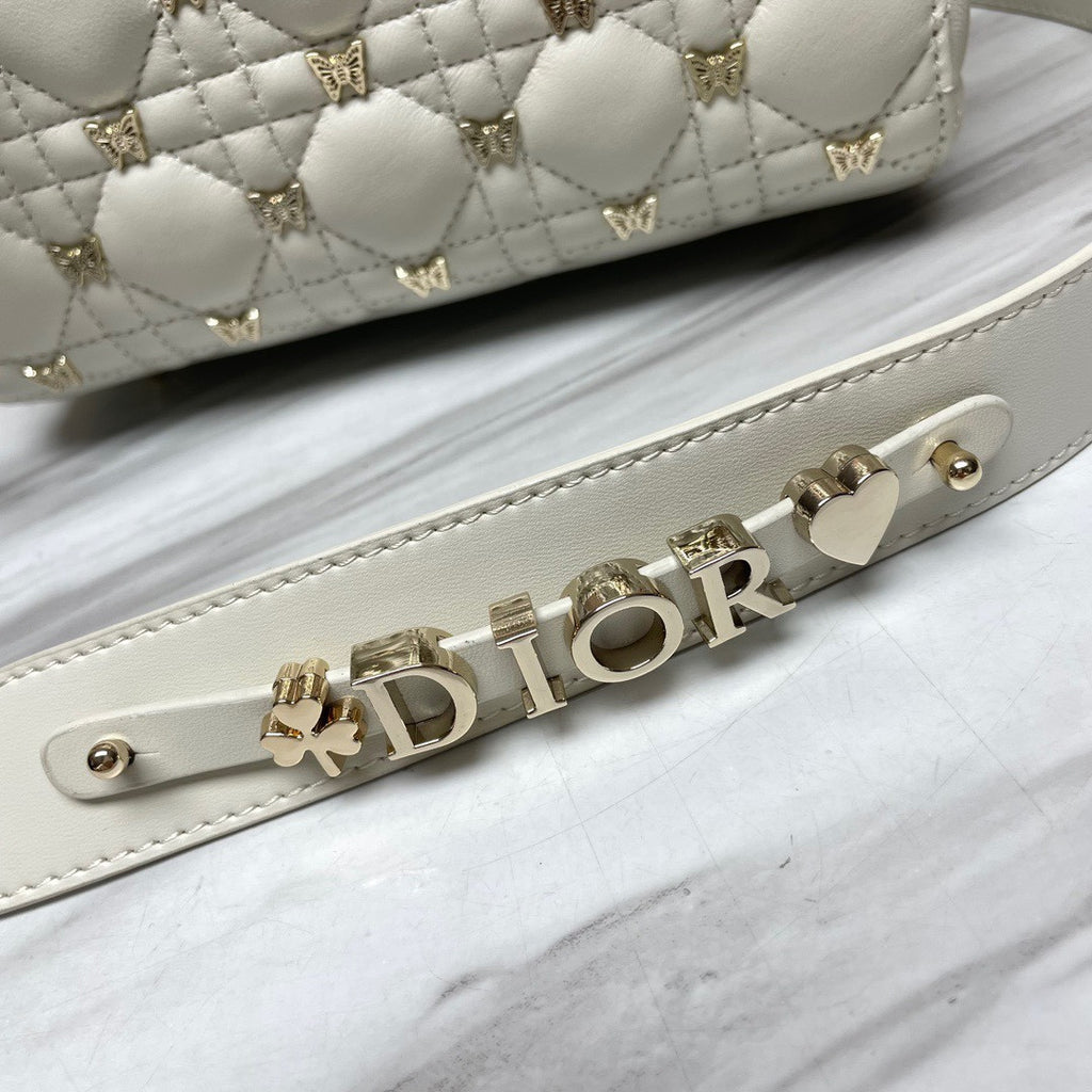 Small Lady Dior Bag With Butterfly Studs