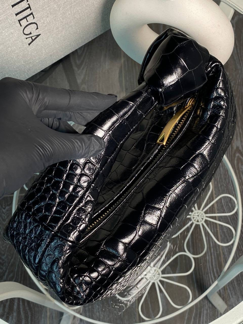 Bottega leather bag in black