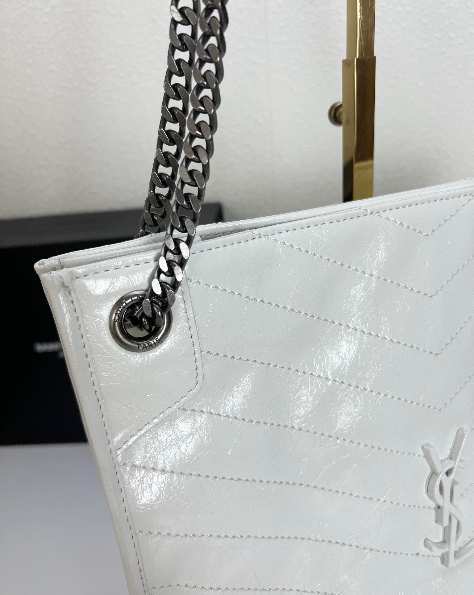YSL Niki bag white