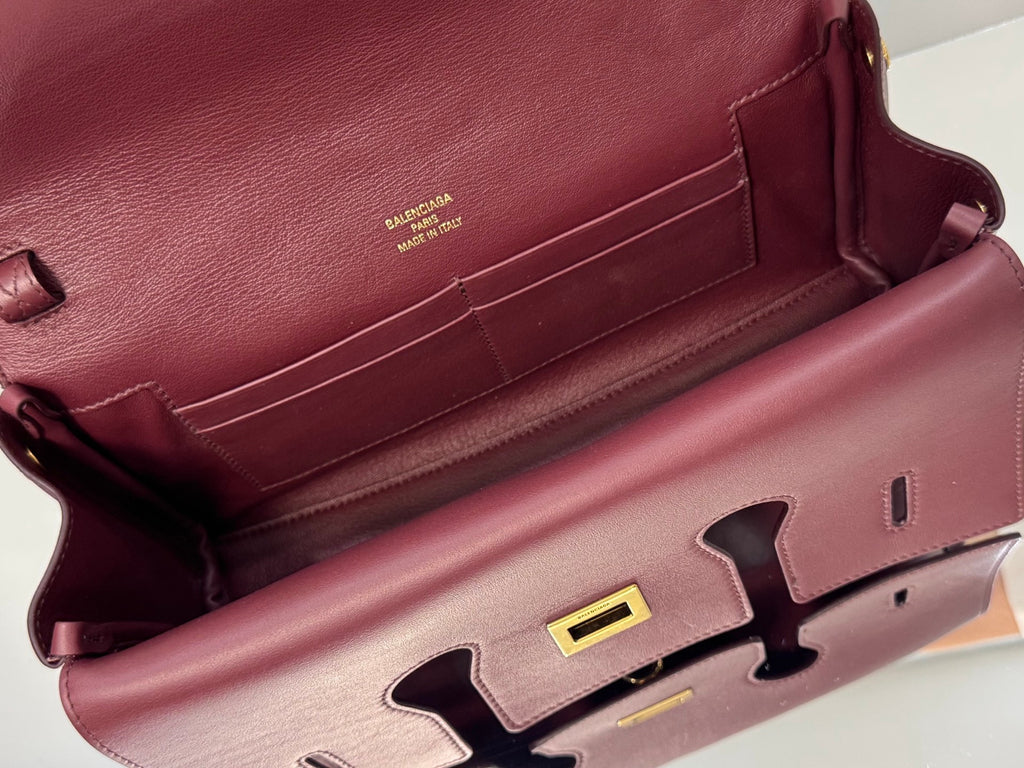 Balenciaga Belair clutch burgundy