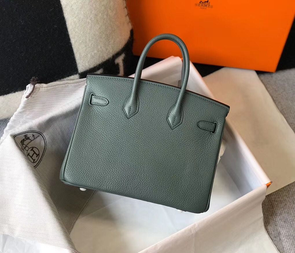 Hermes Birkin Bag In Vert Amande Clemence Leather GHW