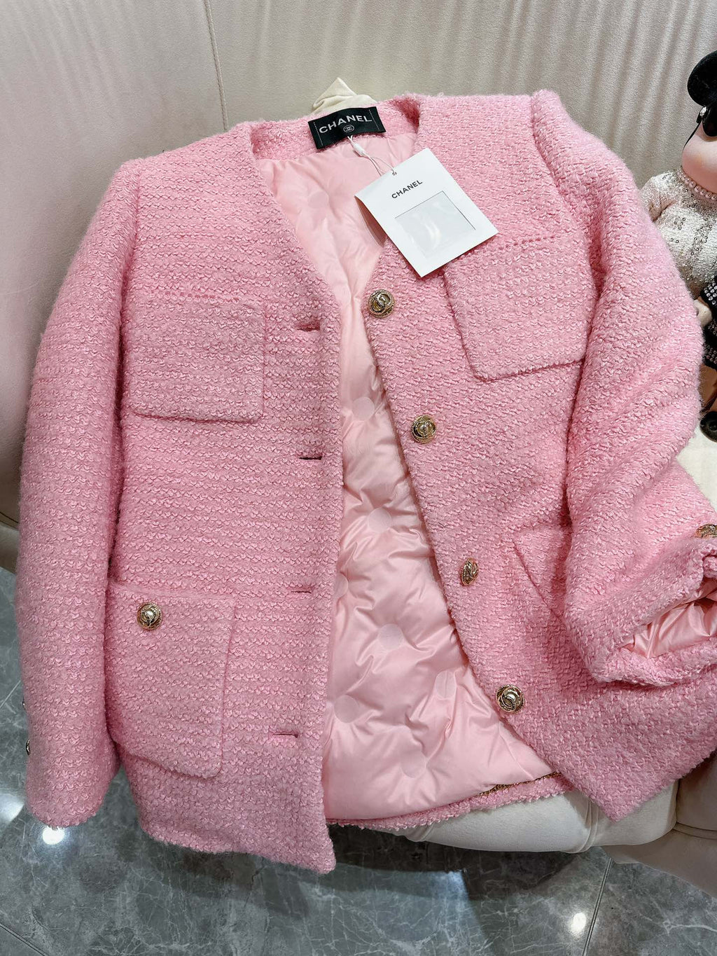 Chanel Tweed Jacket In Pink