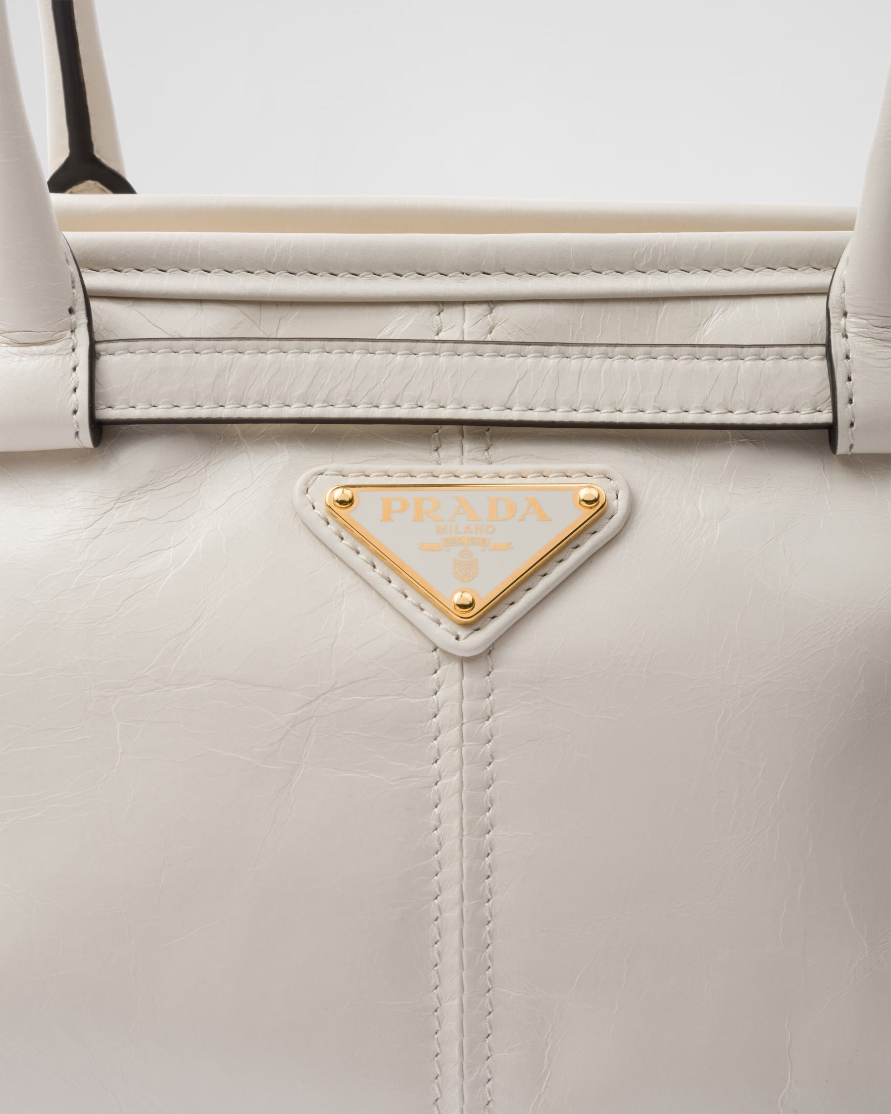 Prada Leather Handbag In White