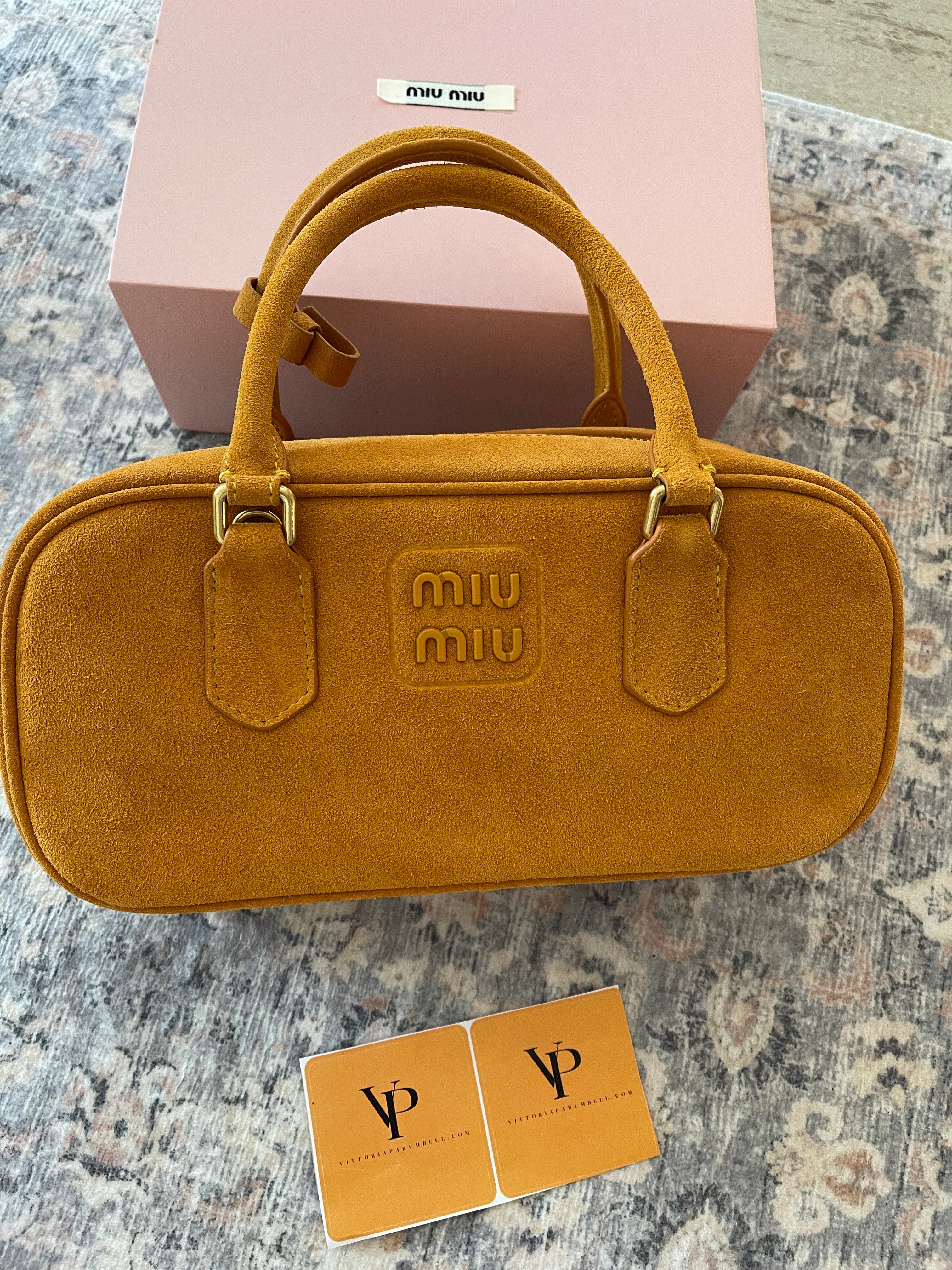 Miu Miu suede bag whiskey