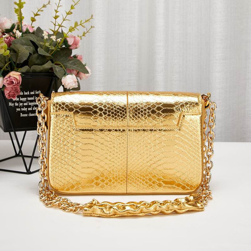 Tom Ford Metallic Gold Python Natalia Bag