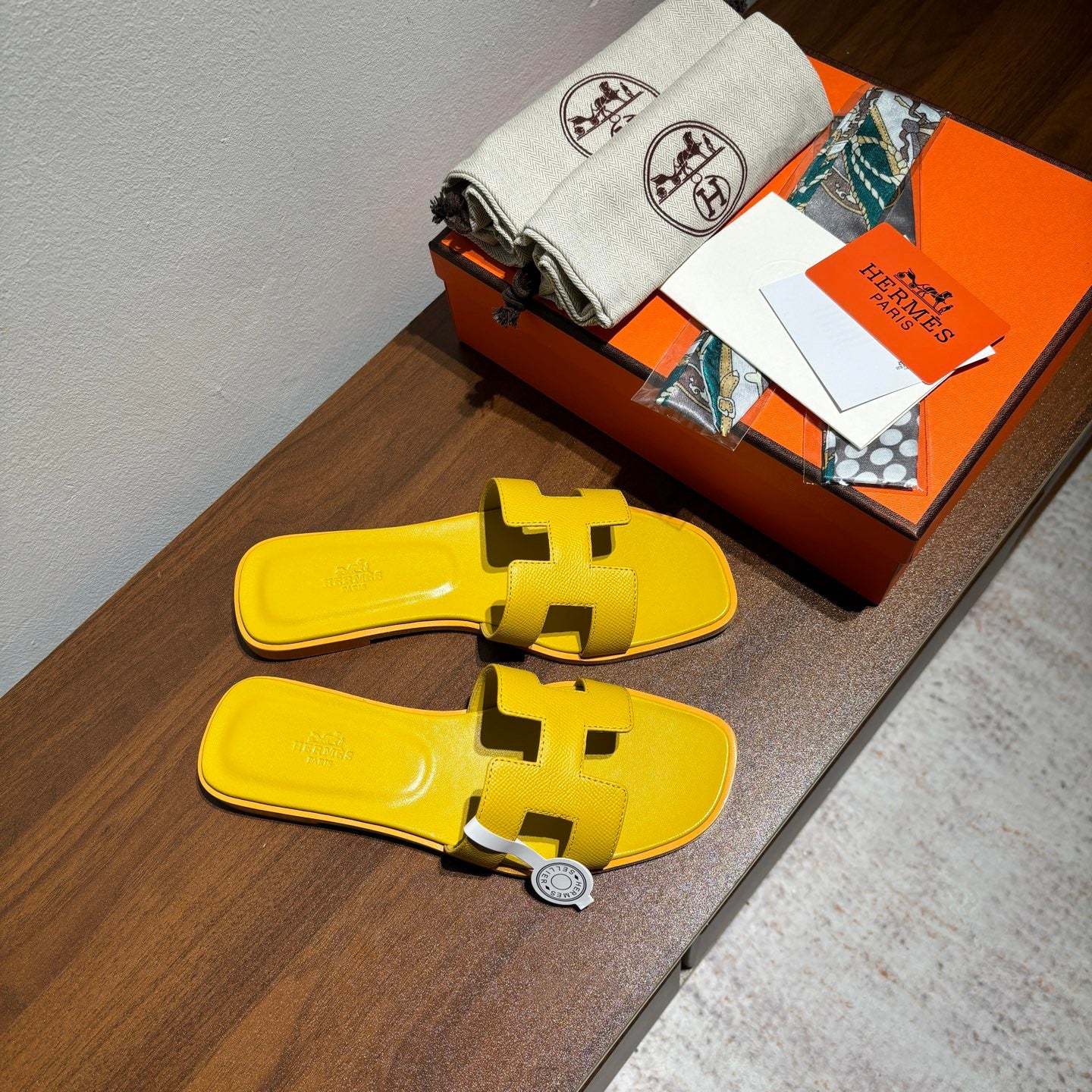 Hermes sandals yellow