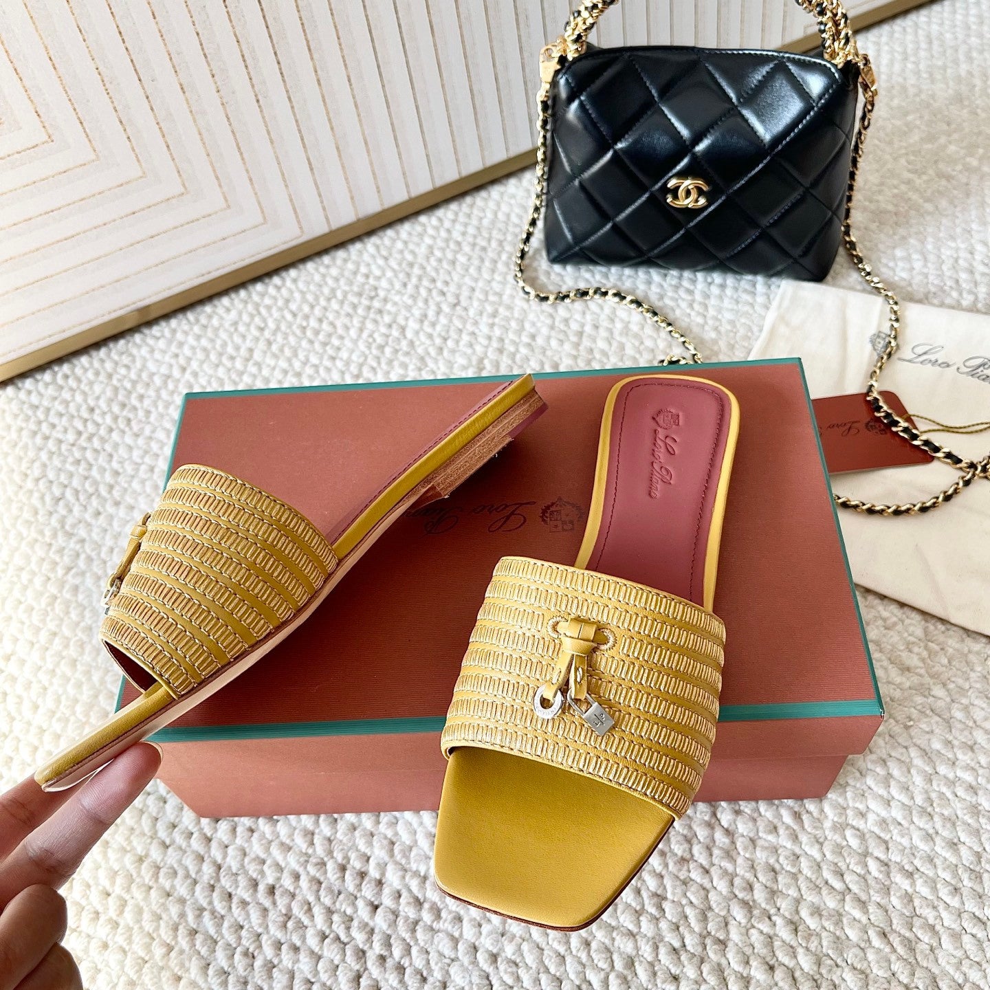 Loro Piana sandals yellow