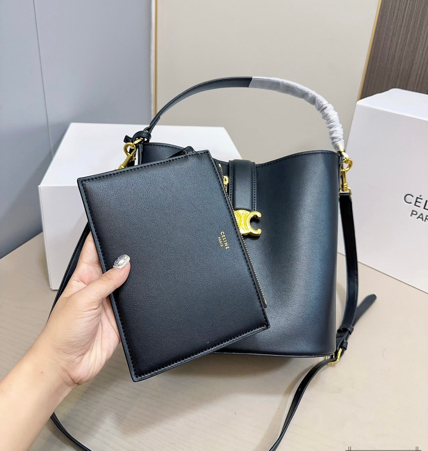 Celine Louise Bag in black