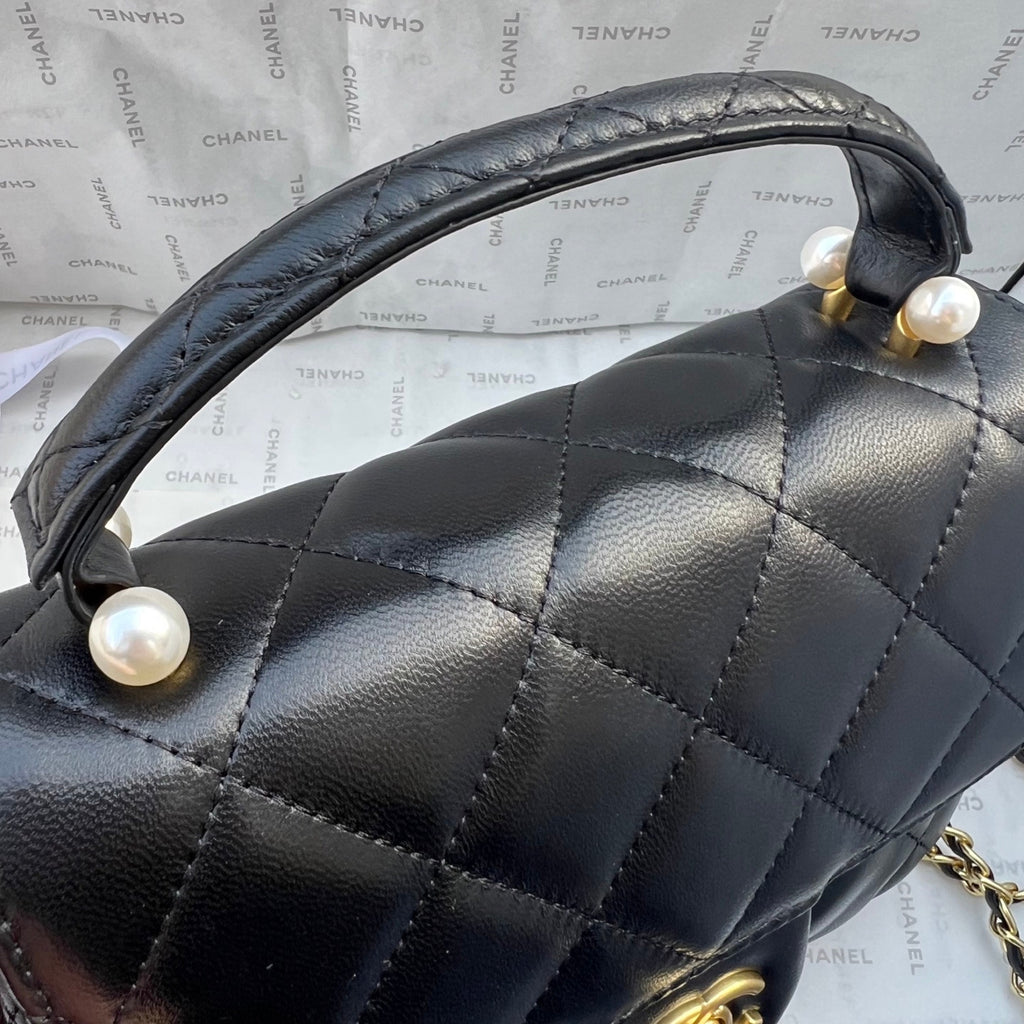 Chanel bag handle black