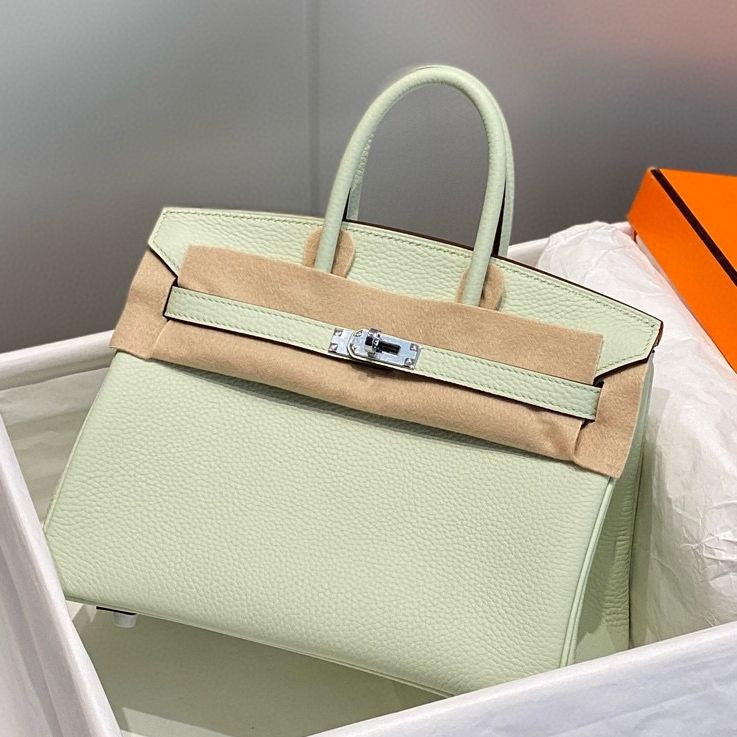 Hermes Birkin In Vert Fizz Clemence Leather PHW