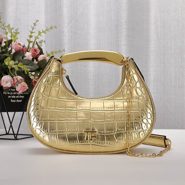 Tom Ford Mini Bianca croc embossed shoulder bag