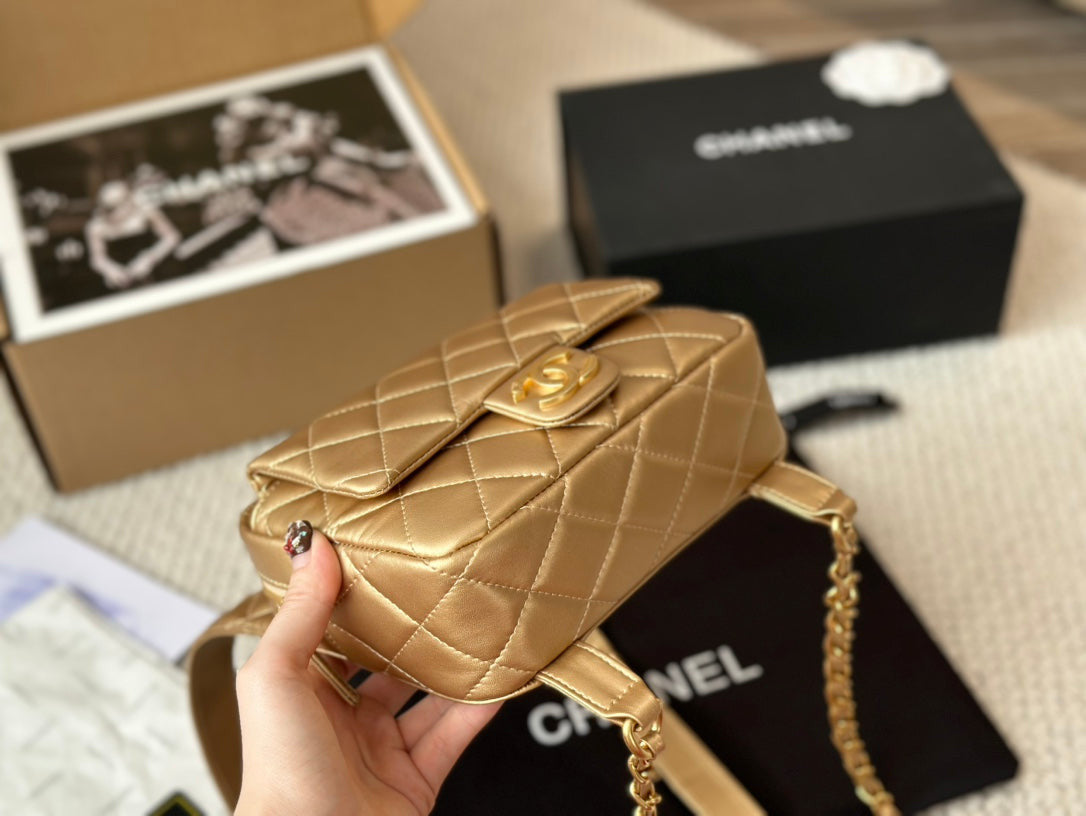 Chanel Backpack In Gold