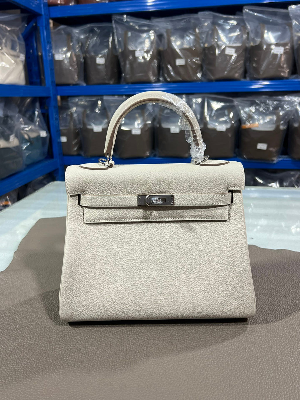 Hermes Kelly Epsom white leather