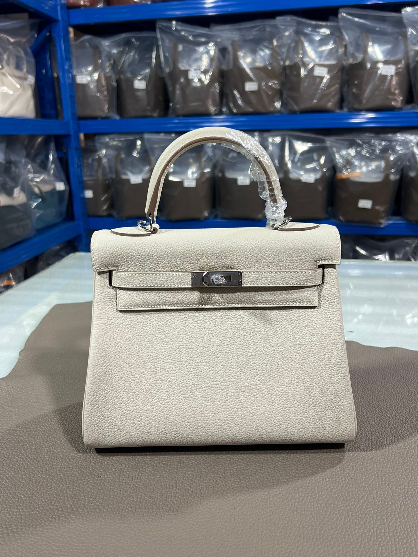 Hermes Kelly Epsom white leather